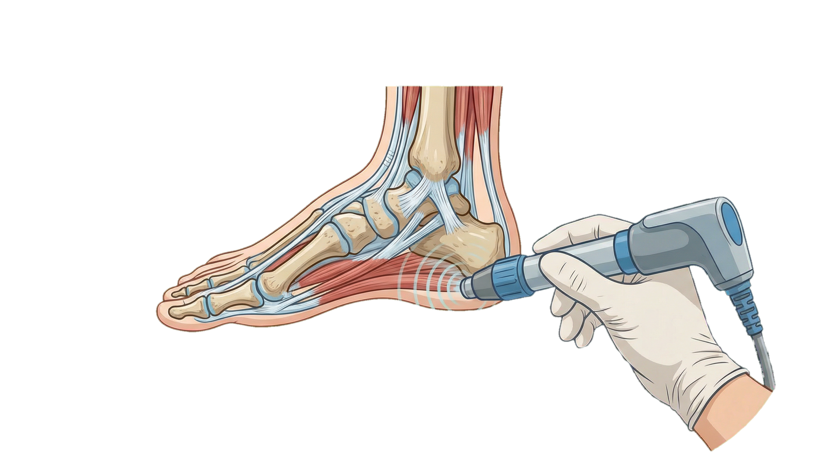 Anatomia do pé e tratamento com ondas de choque